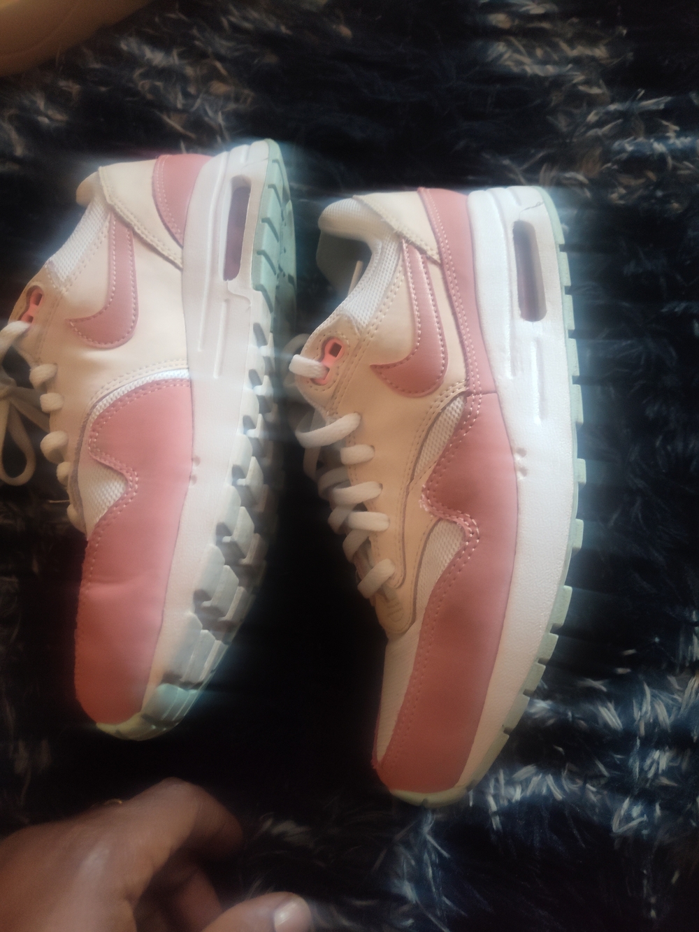 Nike Women's Pink and Cream Classic Air Runner Sneakers